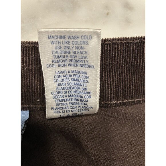 Classic Elements Womens Petite Dark Brown Corduroy Pants Size 12P - Picture 3 of 5